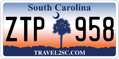 SC license plate ZTP958