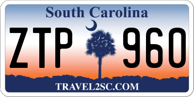 SC license plate ZTP960