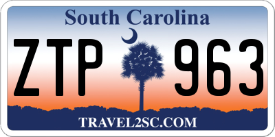 SC license plate ZTP963