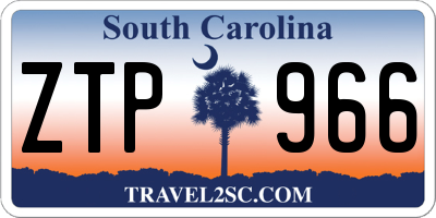 SC license plate ZTP966