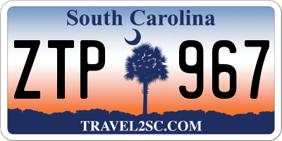 SC license plate ZTP967