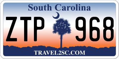 SC license plate ZTP968