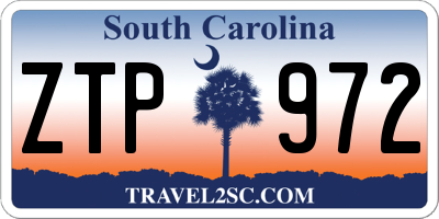 SC license plate ZTP972
