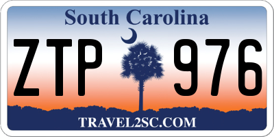 SC license plate ZTP976