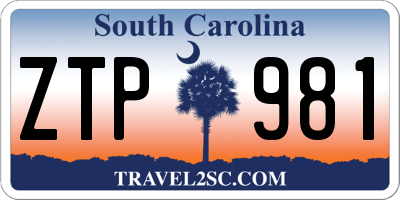 SC license plate ZTP981