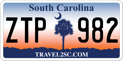 SC license plate ZTP982