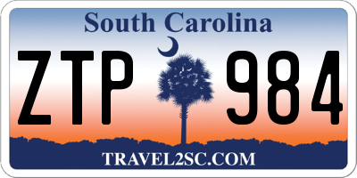 SC license plate ZTP984