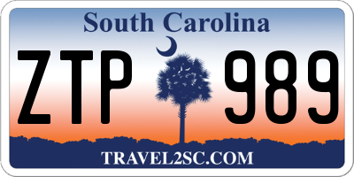 SC license plate ZTP989