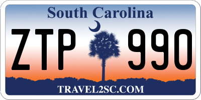 SC license plate ZTP990