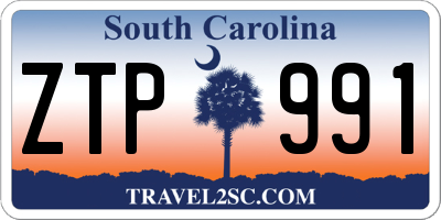 SC license plate ZTP991