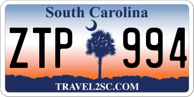 SC license plate ZTP994