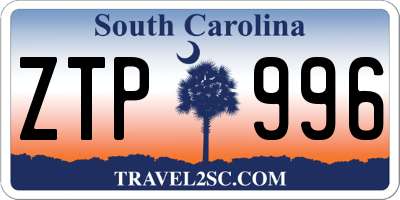SC license plate ZTP996