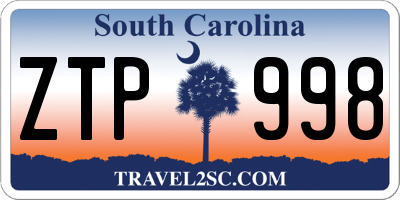 SC license plate ZTP998
