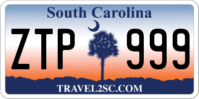 SC license plate ZTP999