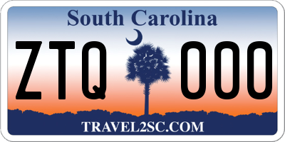 SC license plate ZTQ000