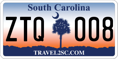 SC license plate ZTQ008