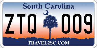 SC license plate ZTQ009