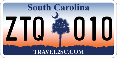 SC license plate ZTQ010