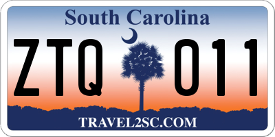 SC license plate ZTQ011