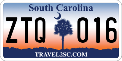 SC license plate ZTQ016