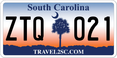 SC license plate ZTQ021