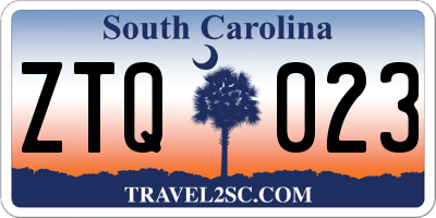 SC license plate ZTQ023