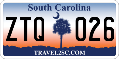 SC license plate ZTQ026