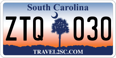 SC license plate ZTQ030