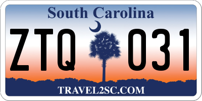 SC license plate ZTQ031