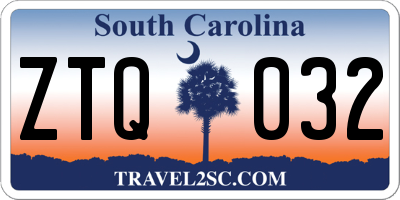 SC license plate ZTQ032