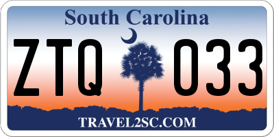SC license plate ZTQ033