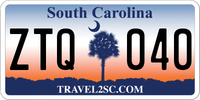 SC license plate ZTQ040