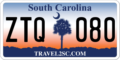SC license plate ZTQ080