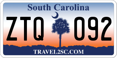 SC license plate ZTQ092