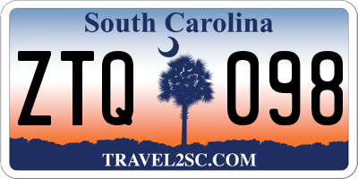 SC license plate ZTQ098
