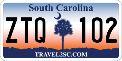 SC license plate ZTQ102