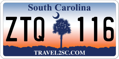 SC license plate ZTQ116
