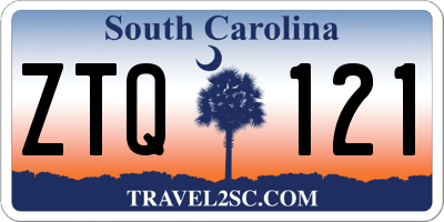 SC license plate ZTQ121