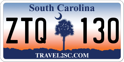SC license plate ZTQ130