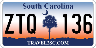 SC license plate ZTQ136