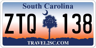 SC license plate ZTQ138