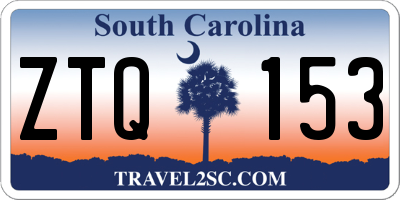 SC license plate ZTQ153