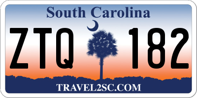 SC license plate ZTQ182
