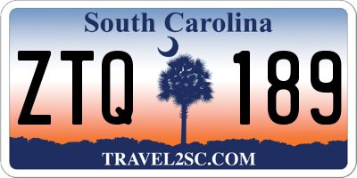 SC license plate ZTQ189