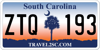 SC license plate ZTQ193