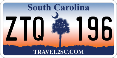 SC license plate ZTQ196