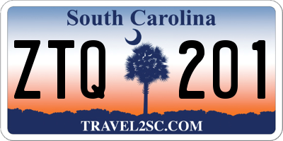 SC license plate ZTQ201