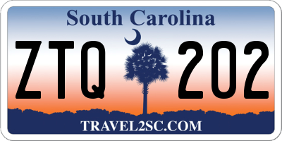 SC license plate ZTQ202