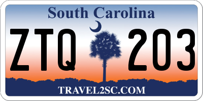 SC license plate ZTQ203
