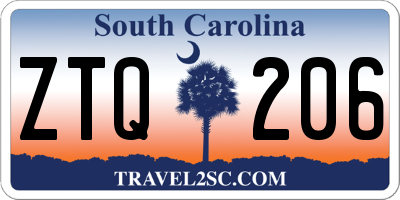 SC license plate ZTQ206